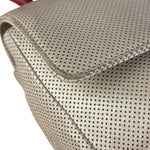 Chanel Beige Perforated Leather CC Flap Bag 2001
