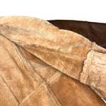 Vintage Leather Fur Lined Long Coat