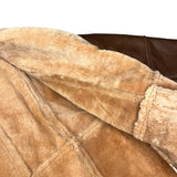 Vintage Leather Fur Lined Long Coat