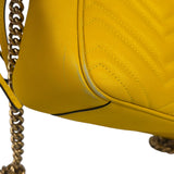 Gucci Bright Yellow GG Marmont Matelasse Shoulder Camera Bag