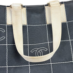 Chanel Vintage Large Square Quilt Tote Faded Black 2003