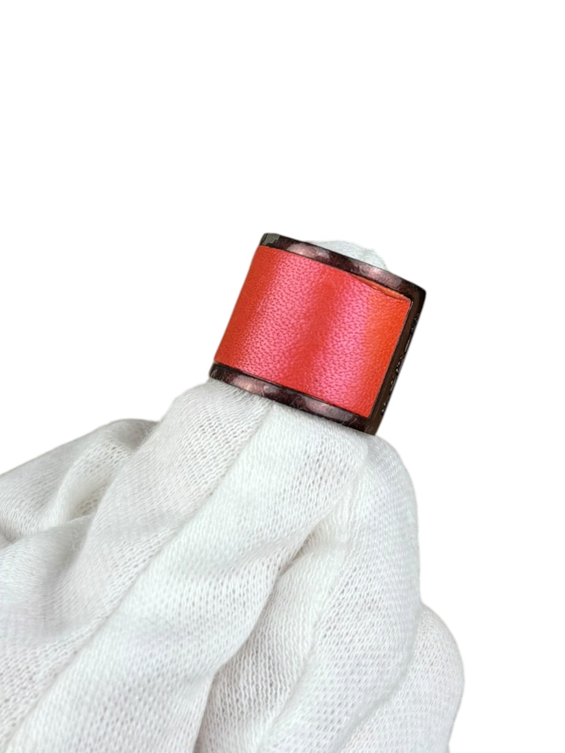 Chanel Paris Red Leather Wrap Ring