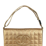 Chanel Gold Calfskin Chocolate Bar Shoulder Bag 2002
