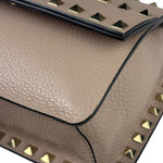 Valentino Neutral Garavani Calfskin Rockstud Crossbody Bag