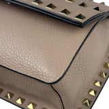 Valentino Neutral Garavani Calfskin Rockstud Crossbody Bag