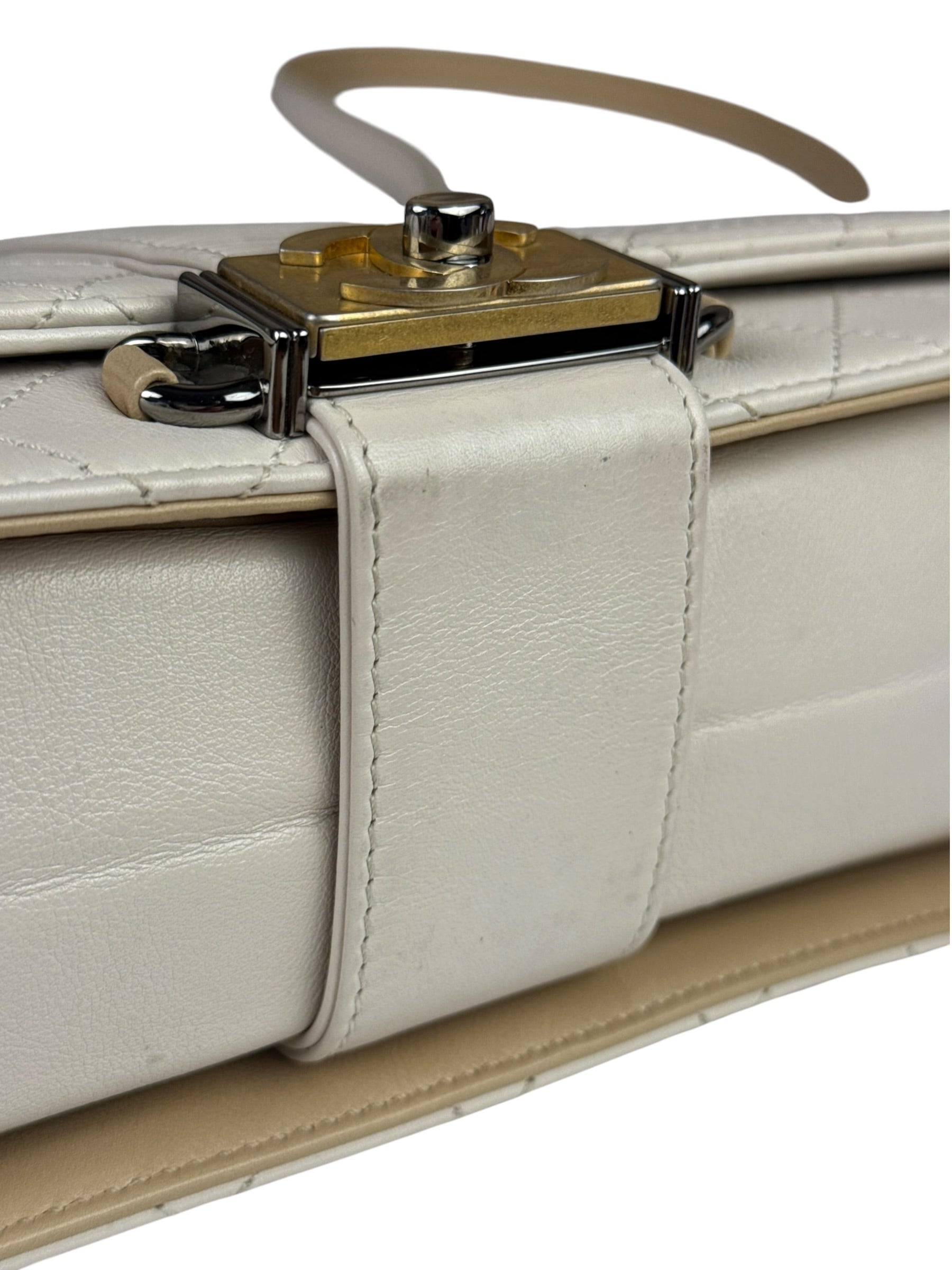 Chanel Cream Quilted Leather Flap Bag 2018