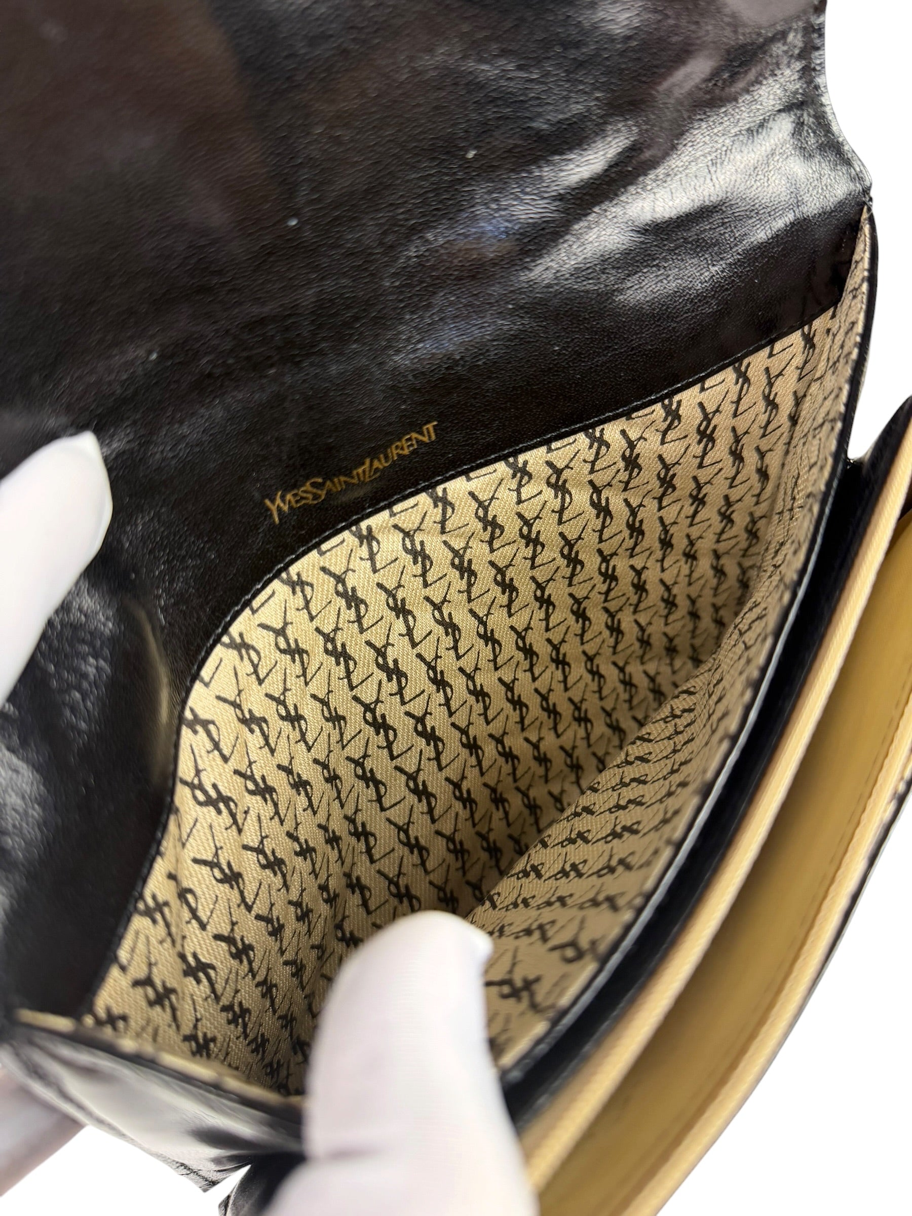 Yves Saint Laurent Black Quilted Leather Clutch