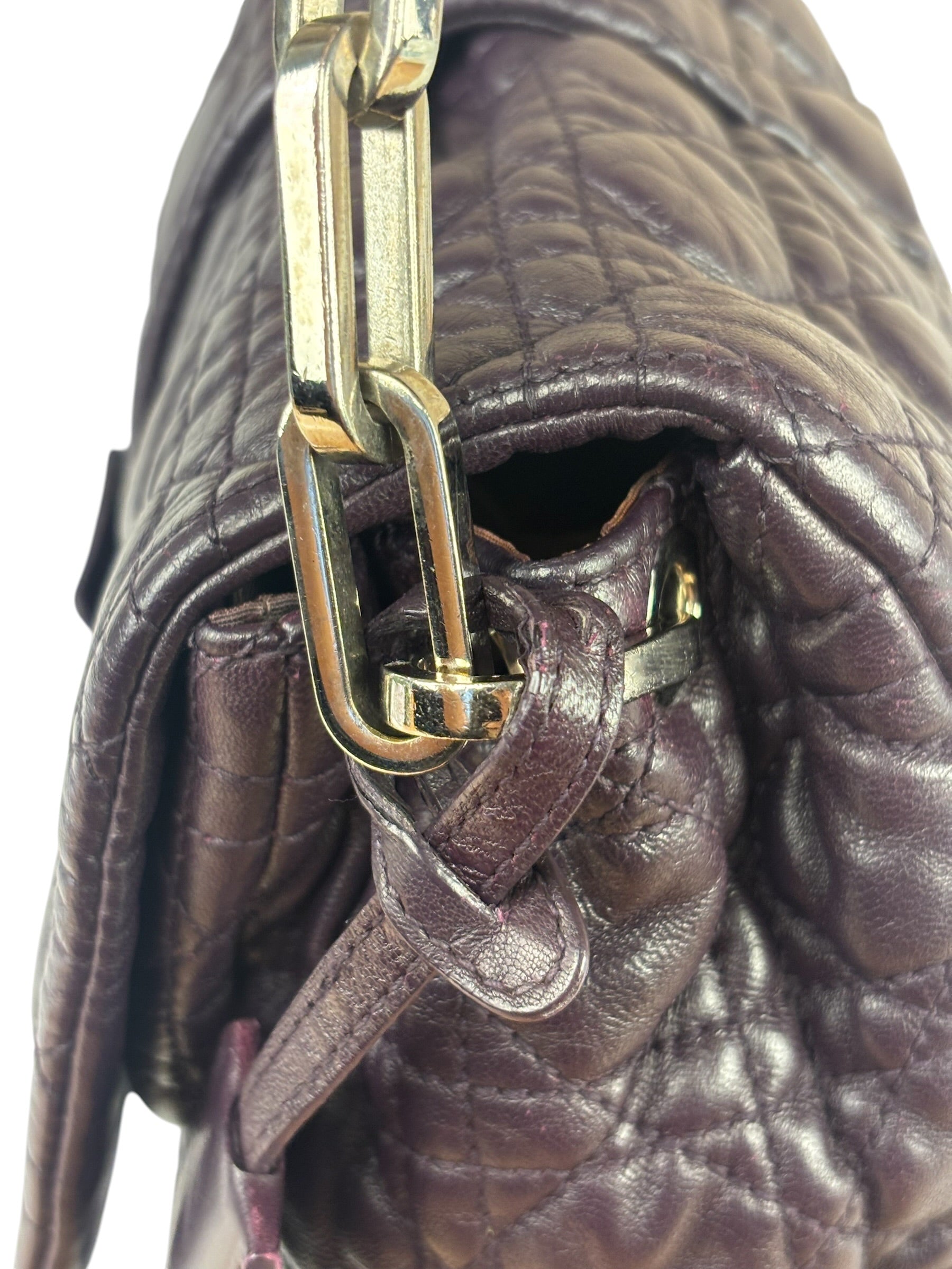Christian Dior Purple Quilted Leather Flap Bag