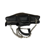 Balenciaga Black Leather Triangle Two-Way Bag