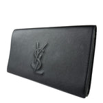 Yves Saint Laurent Black Leather Flap Clutch