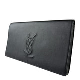 Yves Saint Laurent Black Leather Flap Clutch