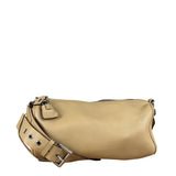 Prada Beige Leather Vitello Daino Buckle Shoulder Bag