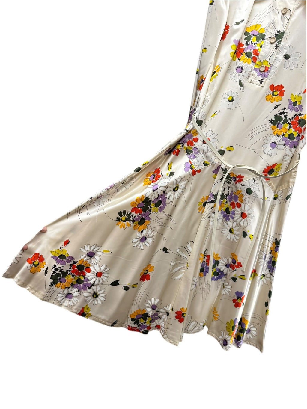 Christian Dior Cream Floral Miss Dior Satin Shirt Dress