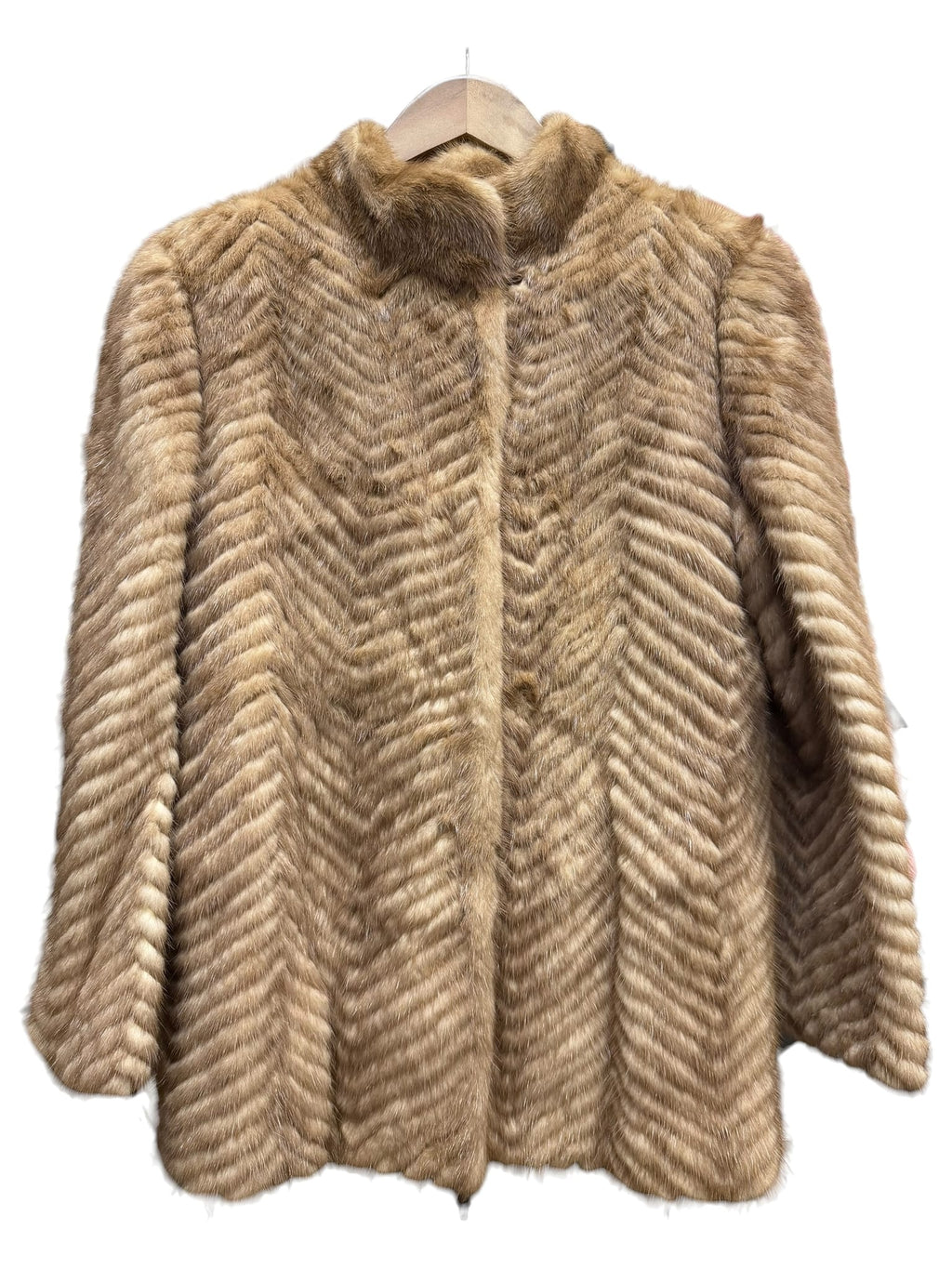 Vintage Moonbat Chevron Mink Fut Flash Coat