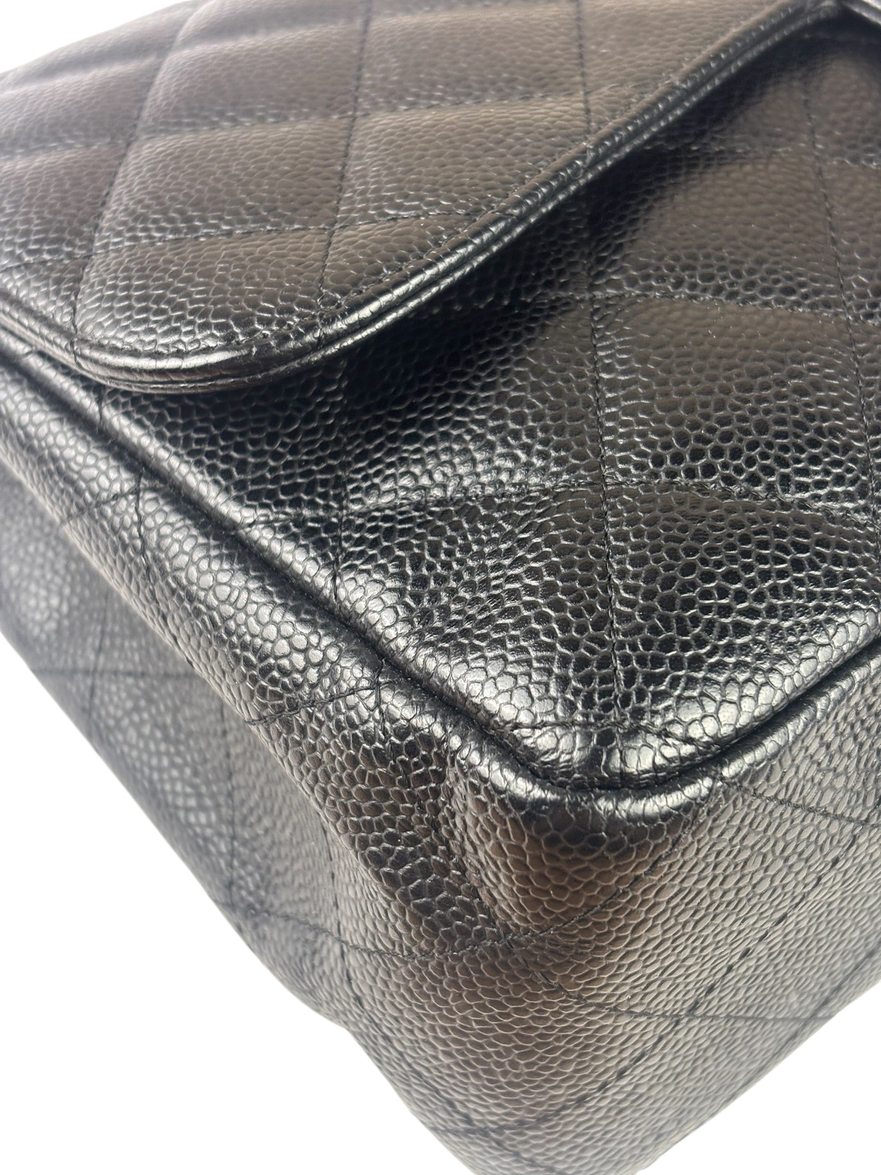 Chanel Black Caviar Quilted Flap Large Flap Bag 2006