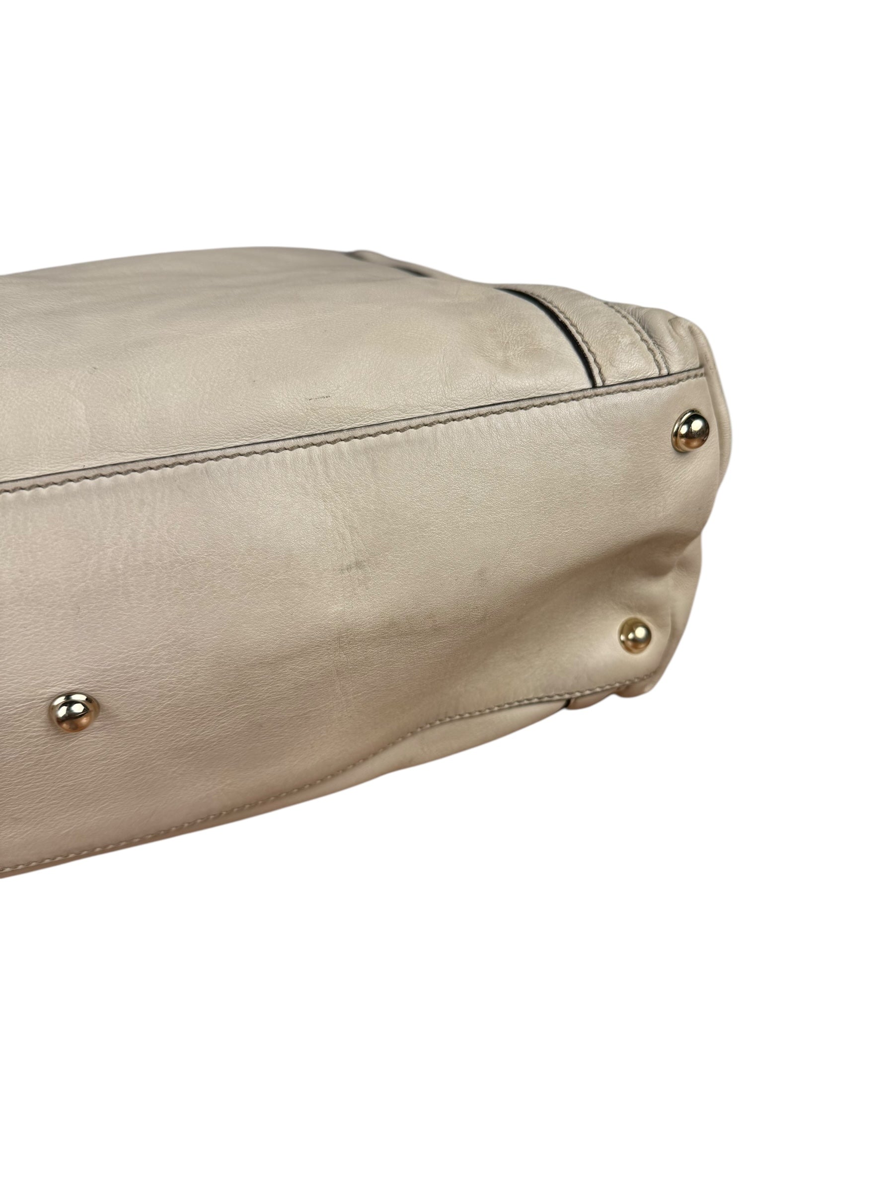 Gucci Britt Leather Tote Beige