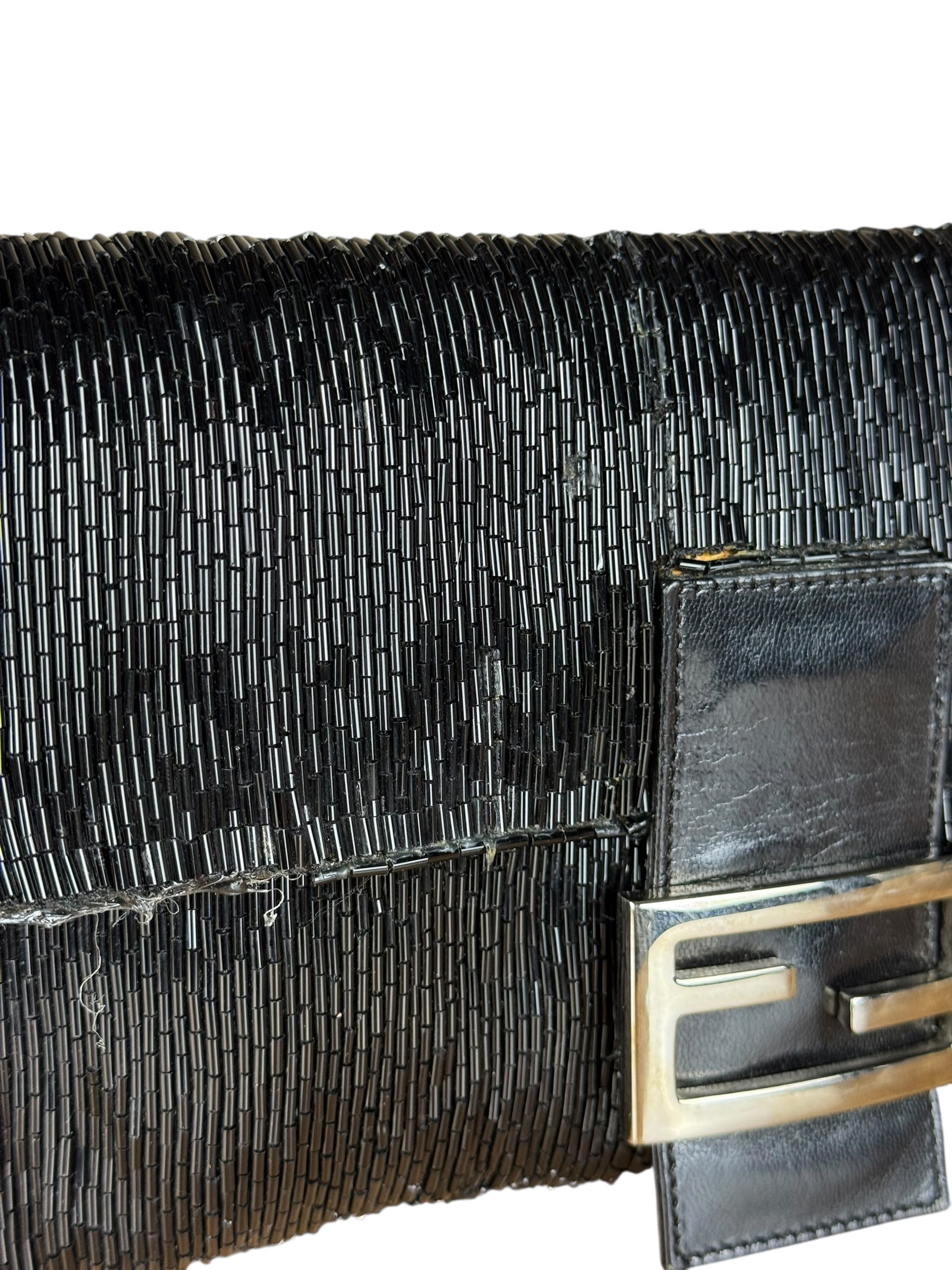Fendi Beaded Baguette Black