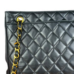 Chanel Black Lambskin Shopper Tote 90s