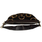 Gucci Black/Brown Leather Trim Half-Moon Hobo Bag