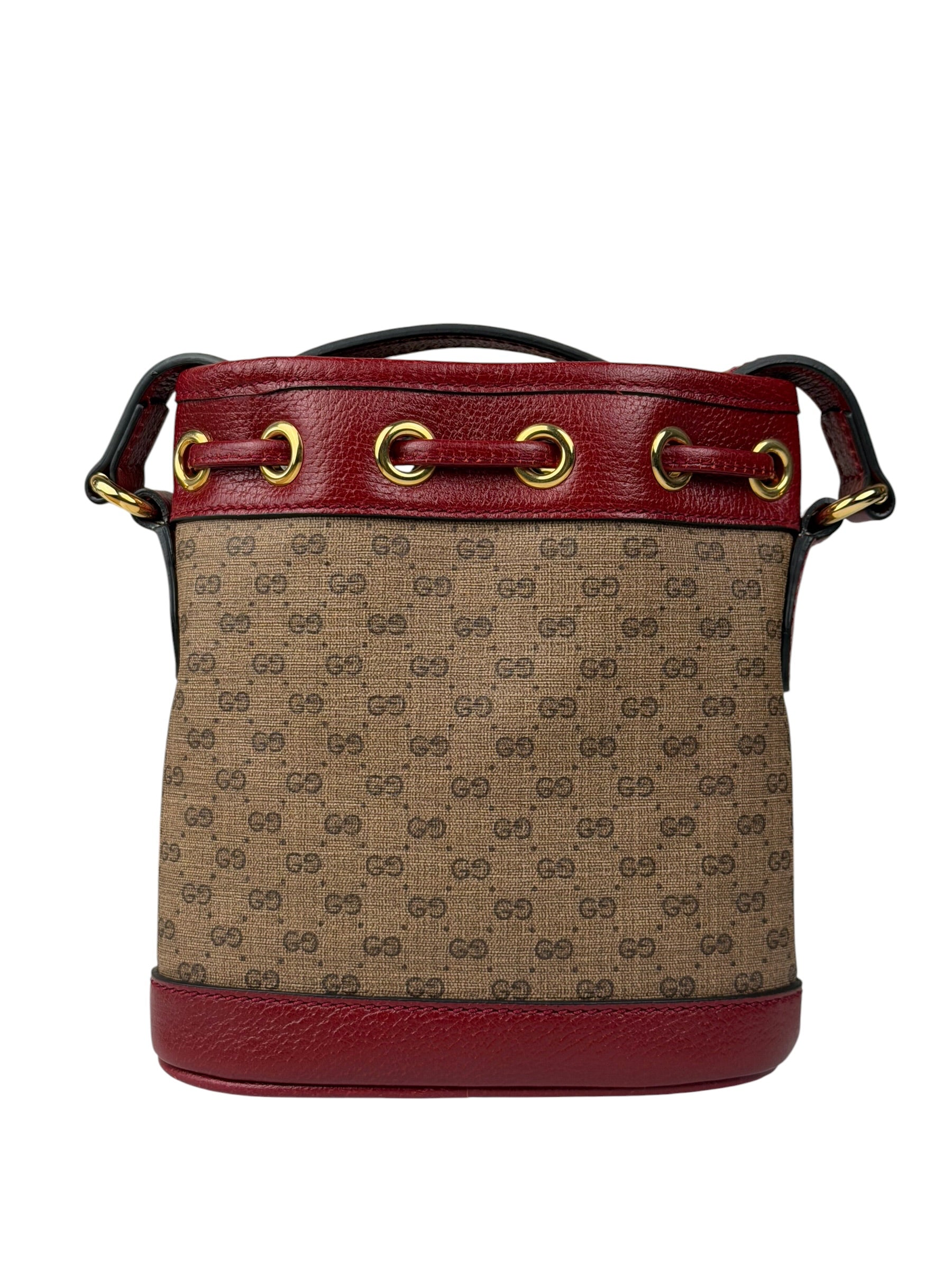 Gucci x Doraemon Bicolor Mini GG Supreme Bucket Bag