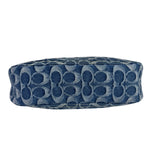 Coach Signature Blue Jacquard Denim Swing Zip Shoulder Bag