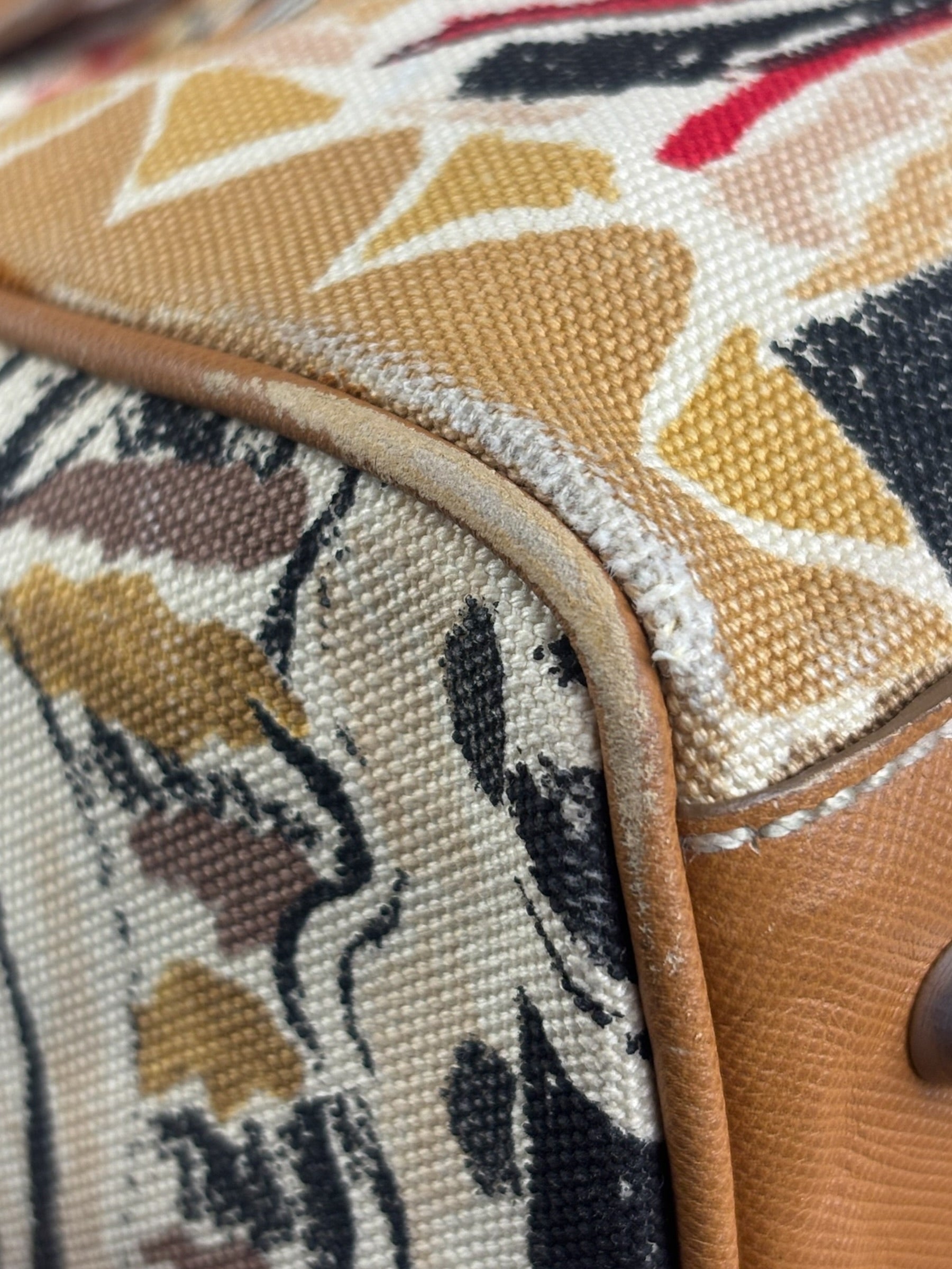 Prada Vintage Limited Edition Venetian Scene Canvas Tote Bag