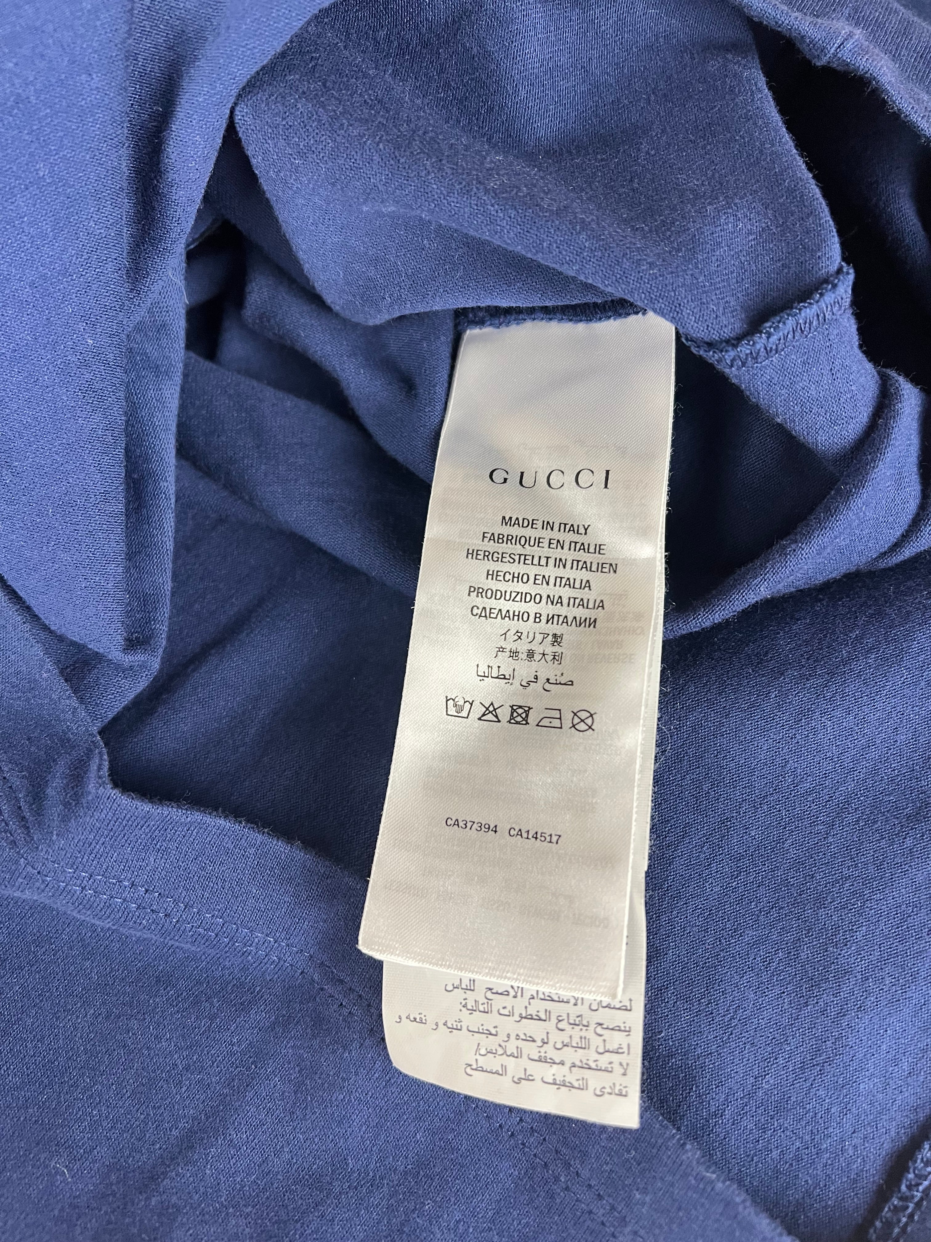 Gucci Navy Tennis Print Long Sleeve Top