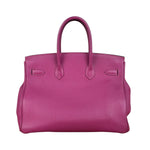 Hermes 2013 Plum Clemence Leather Palladium Birkin 35