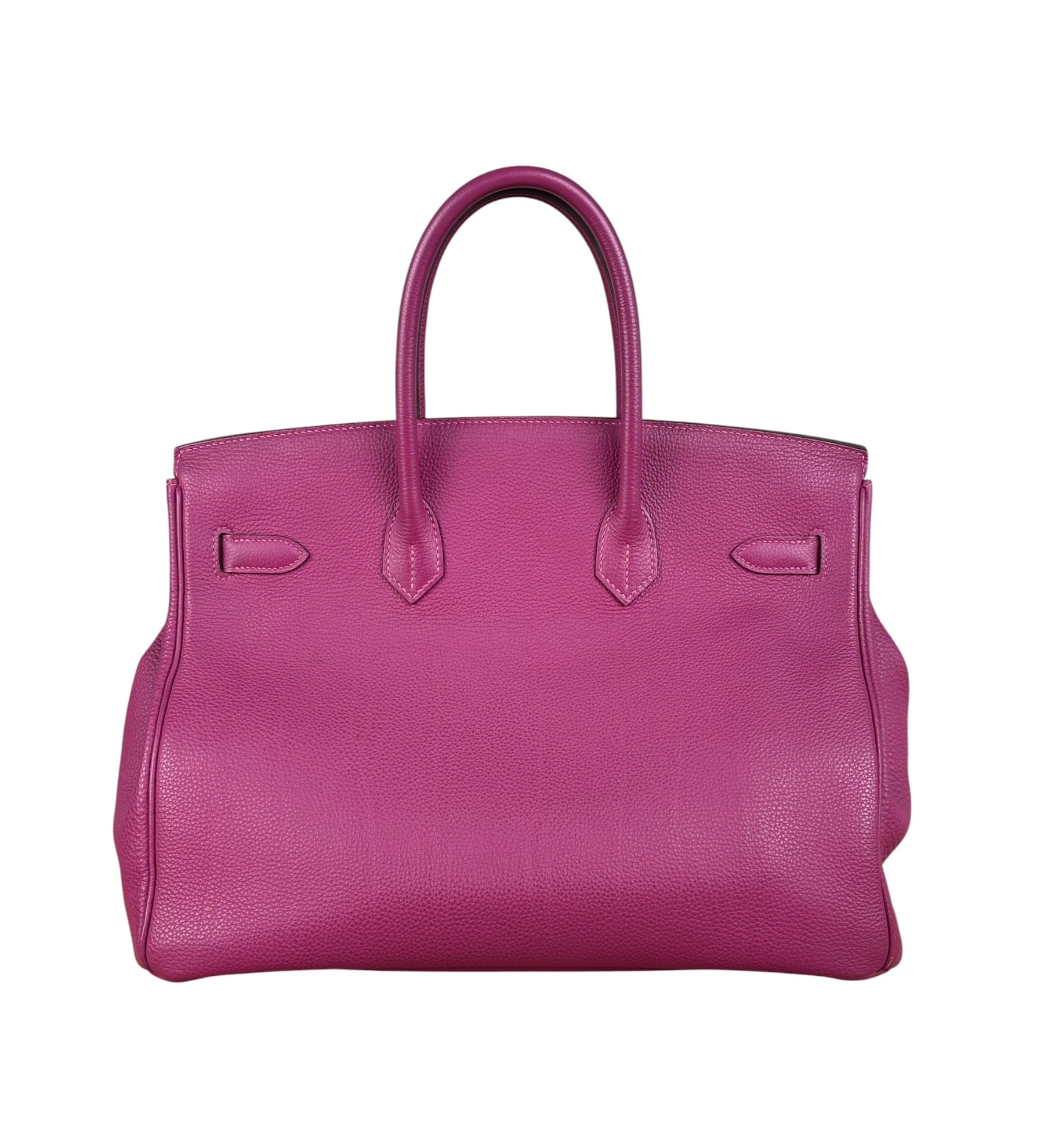 Hermes 2013 Plum Clemence Leather Palladium Birkin 35