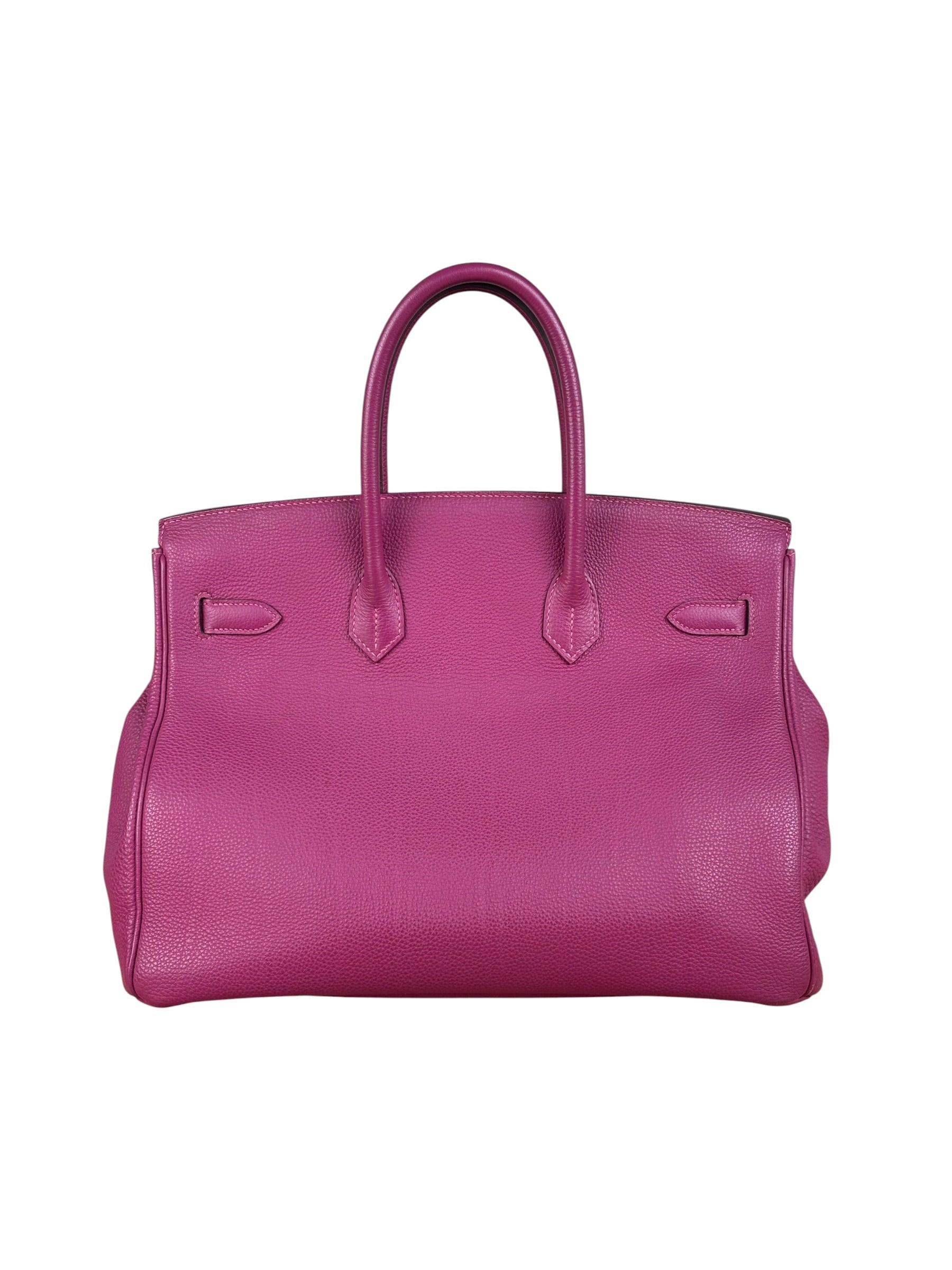 Hermes 2013 Plum Clemence Leather Palladium Birkin 35