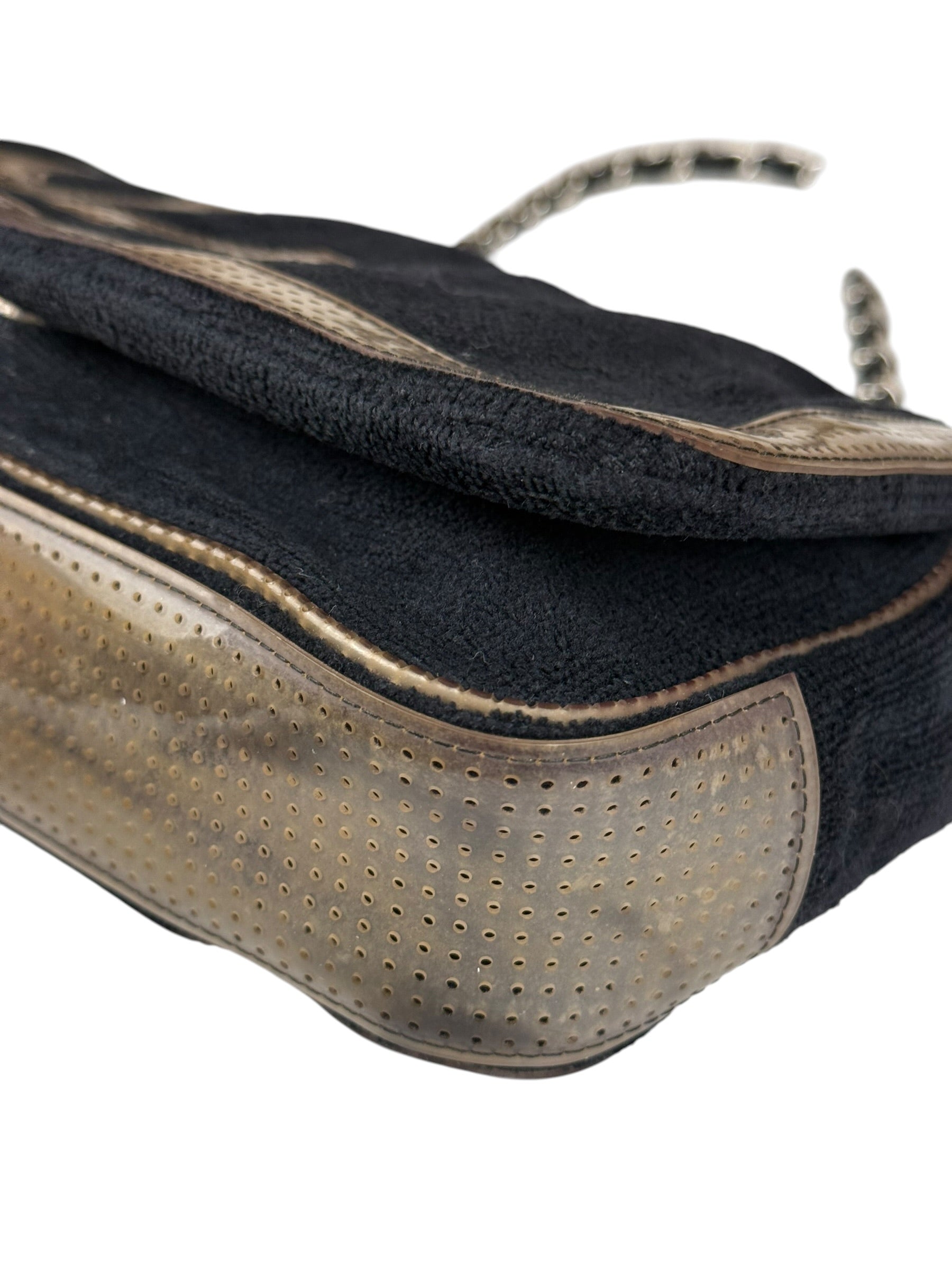 Chanel Sport Line Terrycloth Black Flap Bag 2008