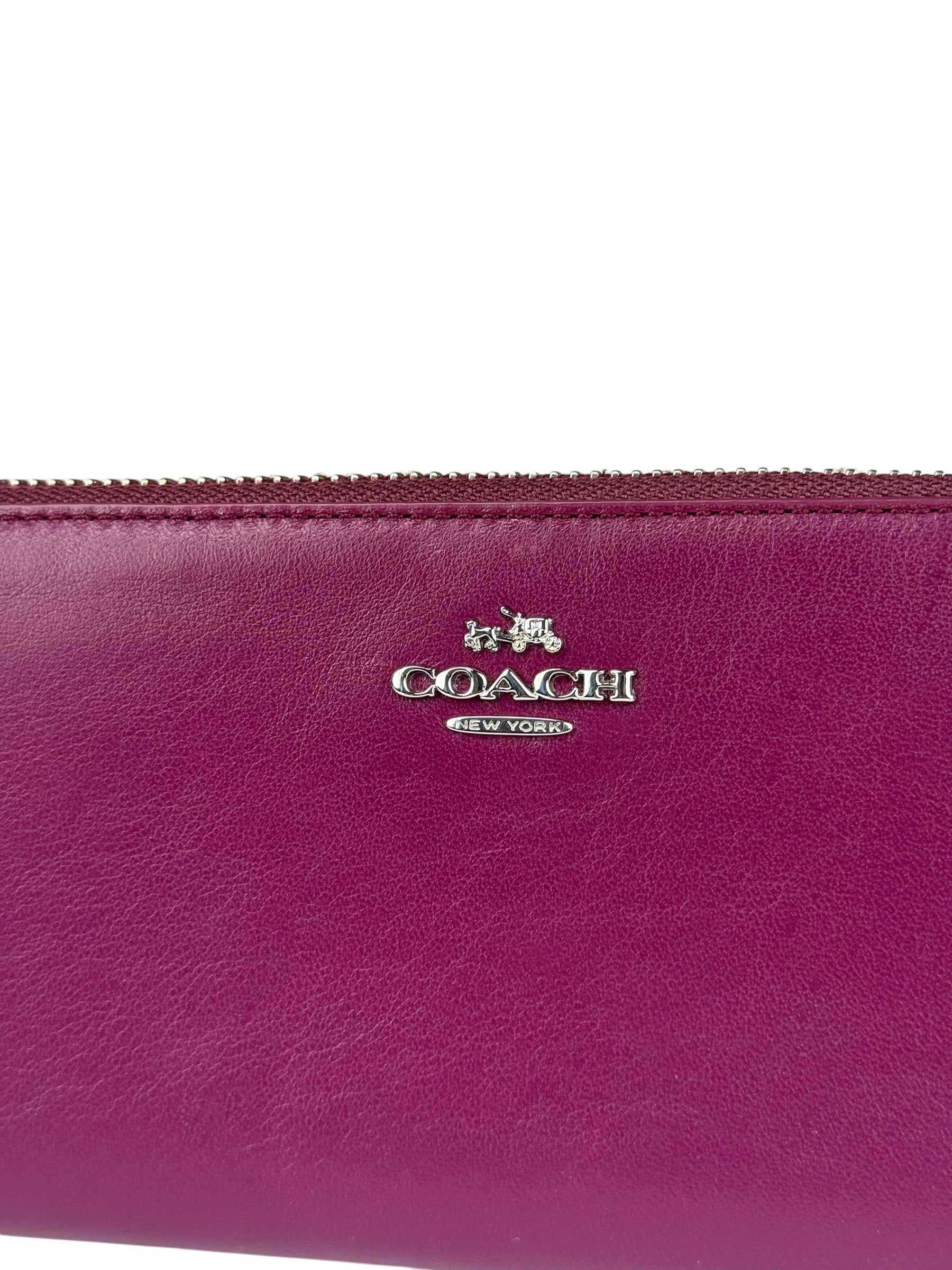 Coach Plum Long Zip Wallet