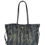Prada Green/Black Nylon Tessuto Stampato Shoulder Bag