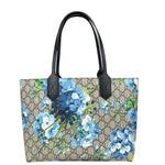 Gucci Blue/Beige GG Supreme Blooms Reversible Tote