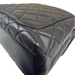 Chanel Vintage Black Caviar Quilted Leather Kelly Top Handle Bag 1996