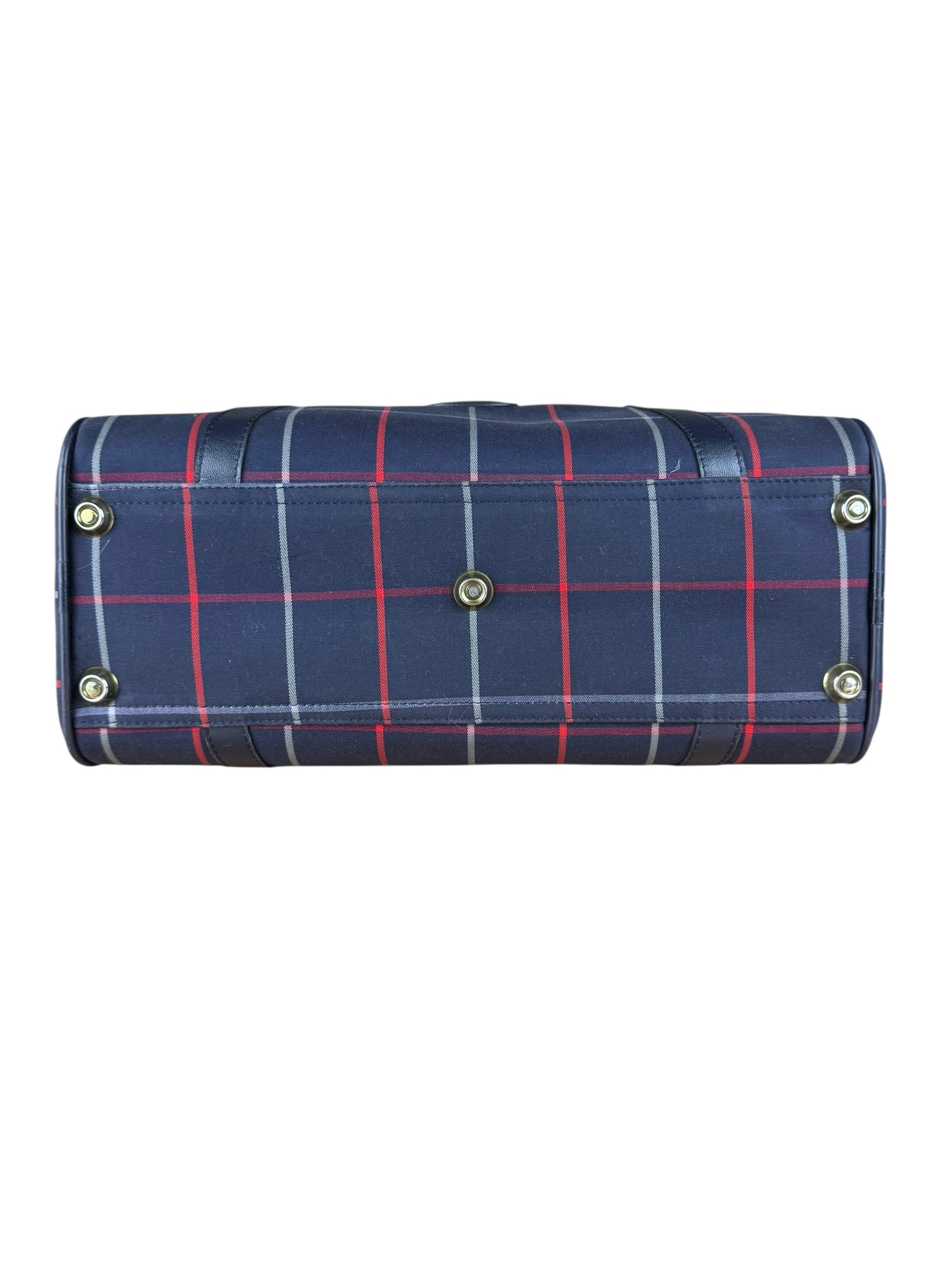 Burberry Blue Nova Check Vintage Boston Bag