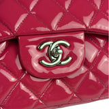 Chanel Hot Pink Large Patent Leather Double Flap Shoulder Bag 2014