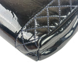 Chanel Navy Patent Leather Matelasse Chain Pouch 2013