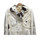 Vintage Cream/Brown Rabbit Fur Coat