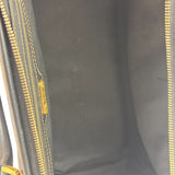 Fendi Brown/Black Leather Pequin Boston Bag