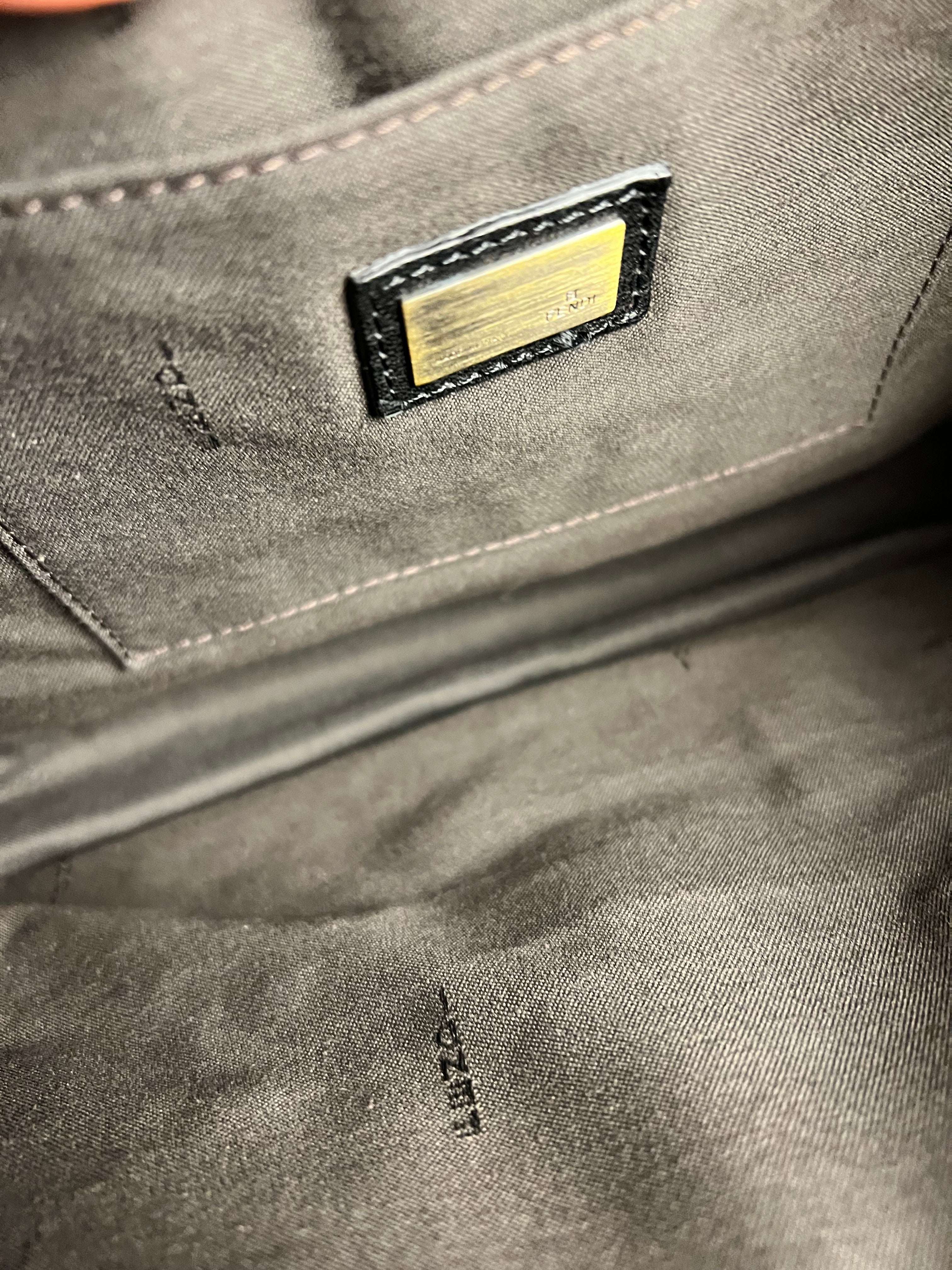 Fendi Black Patent Buckle Leather Shoulder Bag