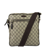 Gucci Brown Leather Trim Supreme Crossbody Bag