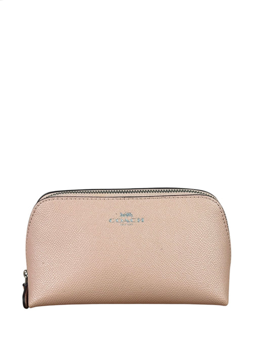Coach Pink Crossgrain Leather Cosmetic Case