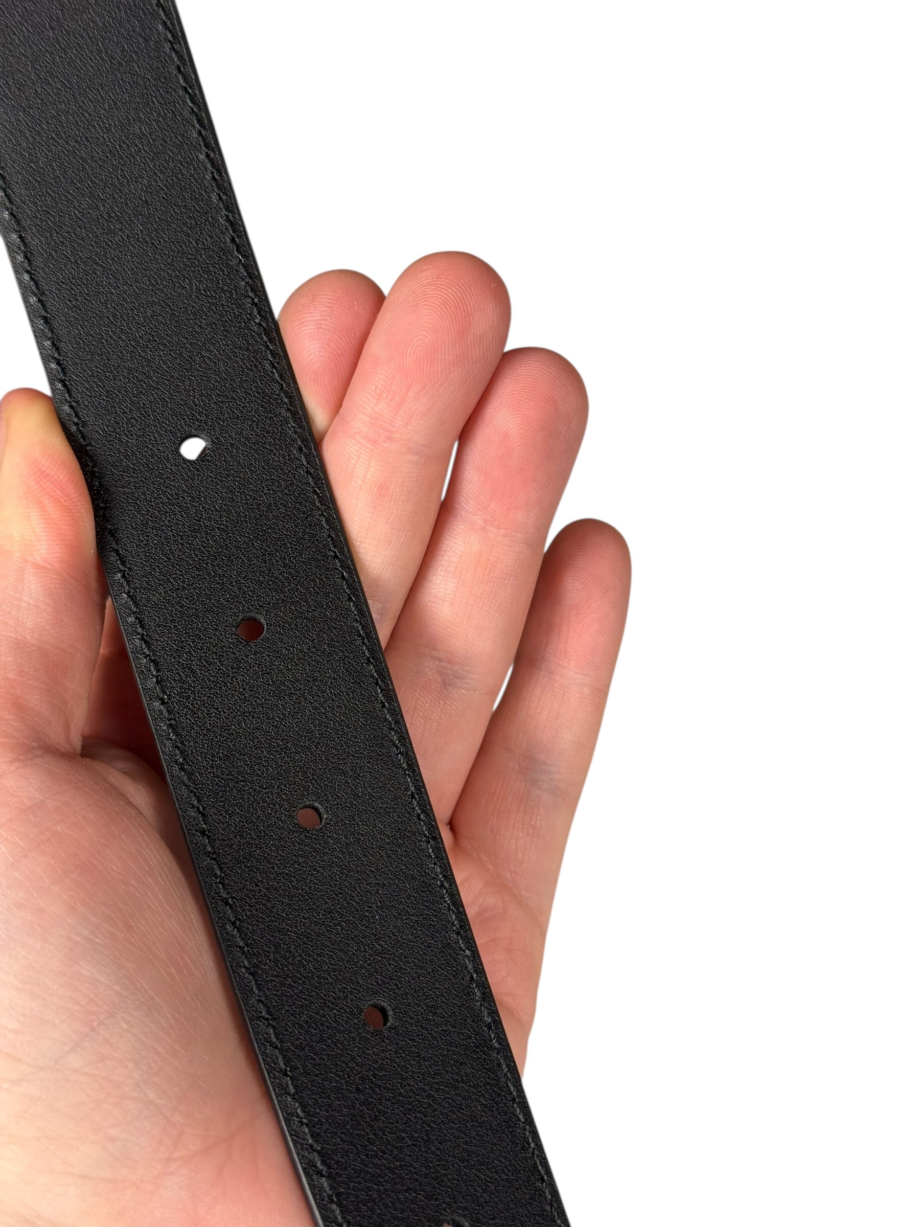 Gucci Black Monogram GG Buckle Belt