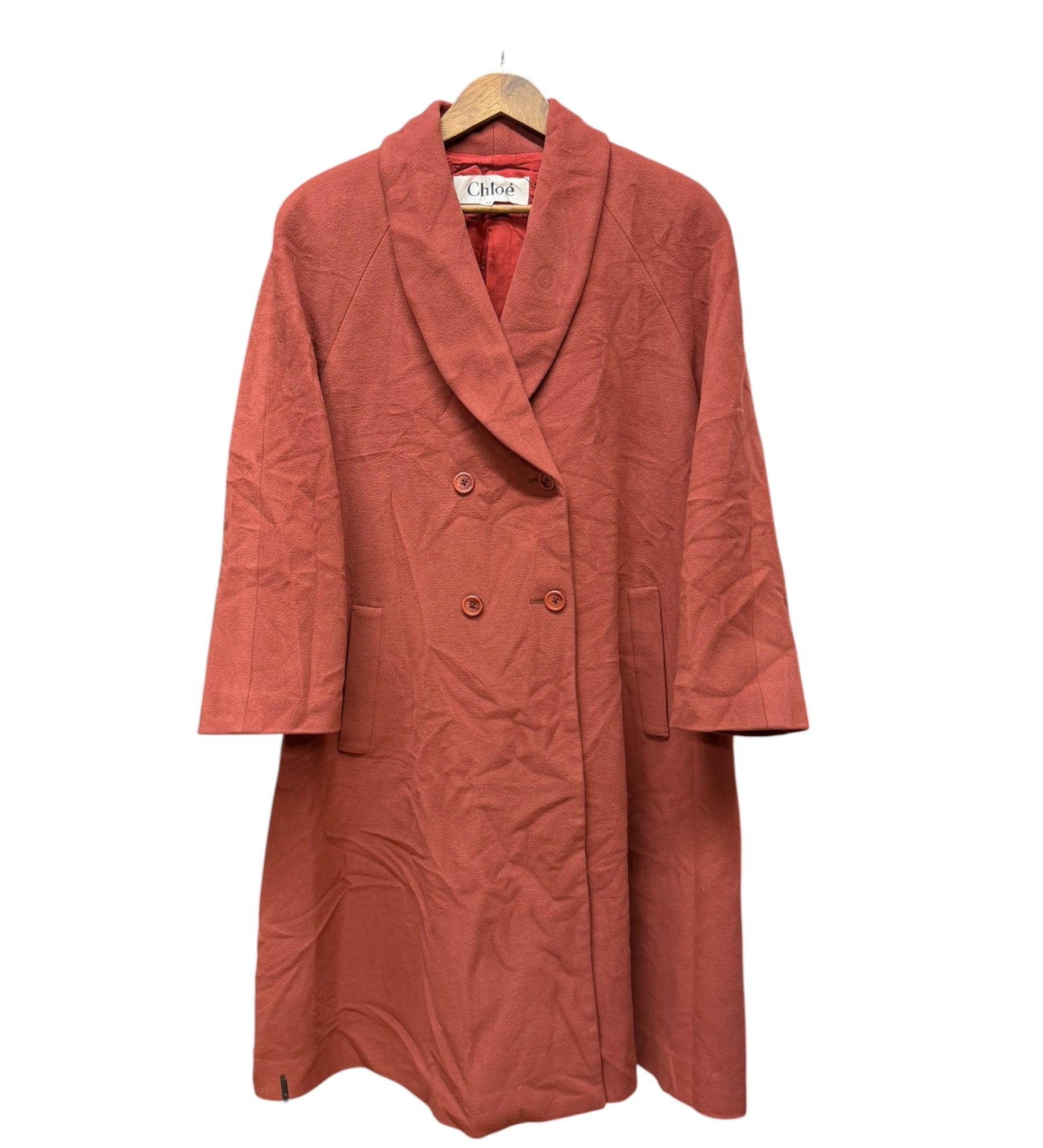 Chloé Dark Blush Wool Trench Coat