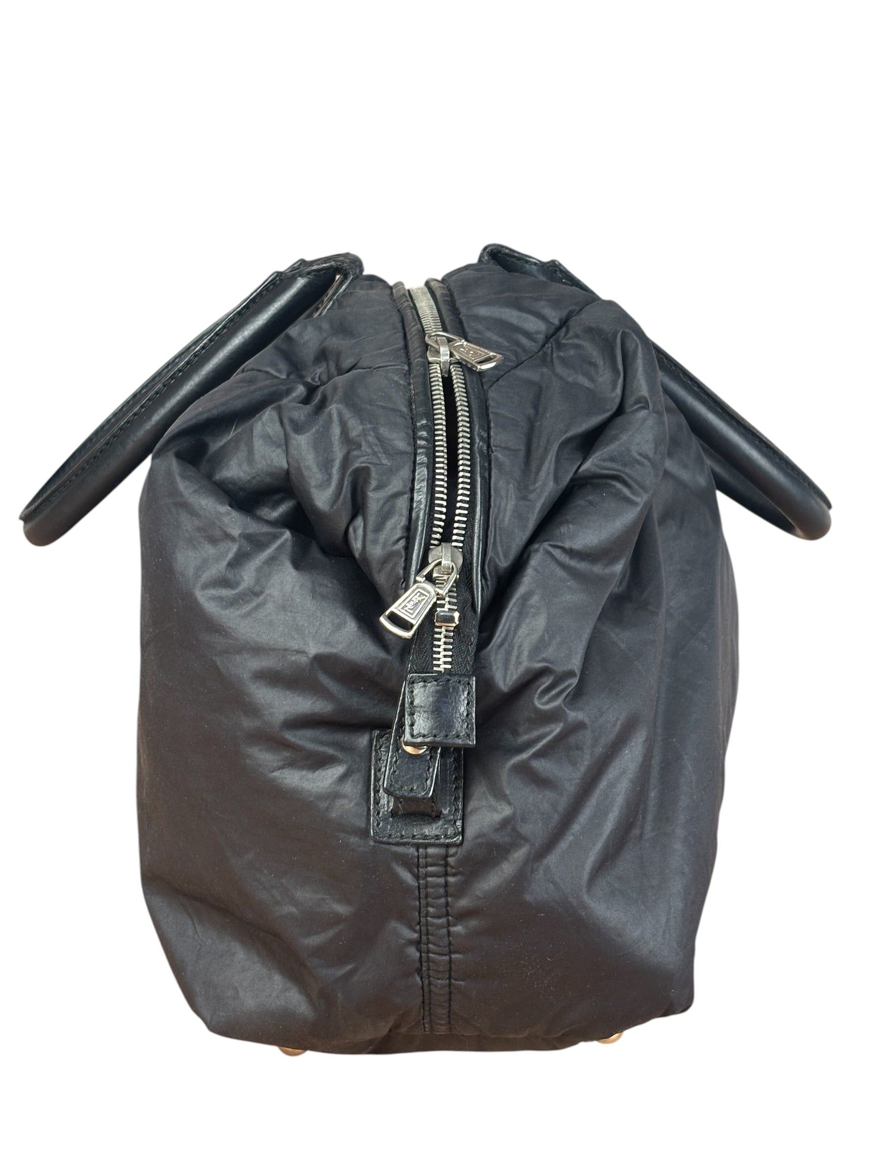 YSL Vintage Black Nylon Top Handle Bag