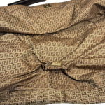 Fendi Brown Leather Trim Zucca Mamma Forever Baguette