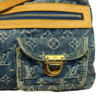Louis Vuitton Vintage Denim Leather Trim Monogram Baggy Shoulder Bag MM