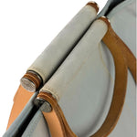 Hermes Light Blue Canvas Leather Trim Cabag Elan Tote