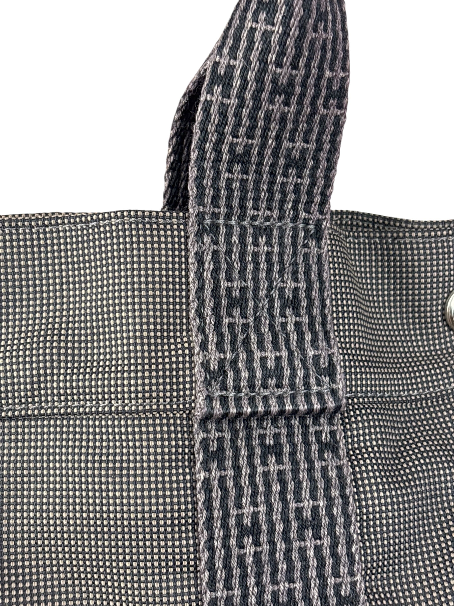 Hermes Grey Canvas Herline Tote Bag